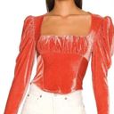 Free People Hold Me Puff Sleeve Velvet Top in Pink! Photo 3