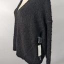 Michael Stars NWT  Stacy Soft V-neck Pullover Sweater Black Large Saratoga Boucle Photo 7