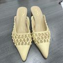 Sam Edelman  Synder Mesh Mules Pointed Toe Kitten Heel Pointed Toe Cream Size 6.5 Photo 0