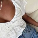 Crochet Boho Top White Size M Photo 1