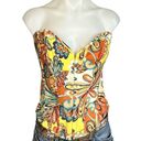 Western Paisley Lace Up Corset LARGE Boning Sweatheart Festival Cowgirl Coquette Photo 0