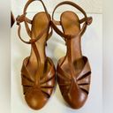 Polo  Ralph Lauren Women's Size 7.5 Vachetta Leather Closed-Toe Sandal Heel Photo 2