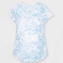 Isabel Maternity  Short Sleeve V-Neck Side Shirred T Shirt -Tie Dye Women's XS Photo 0