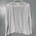 Lou & grey LOFT  Gray & White Striped SemiSheer Lightweight Short Cardigan XS Photo 6