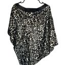 Fashion Magazine  Tan & Black Leopard Animal Print One Arm Blouse Women Sz L Photo 1