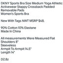 DKNY  Sports Bra Size Medium Yoga Athletic Activewear Stappy Crossback Padded Removable Pads Photo 5