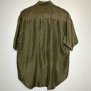 Nordstrom 80s Vintage CLIO For  Button Down Shirt 100% Silk Short Sleeve Green L Photo 48