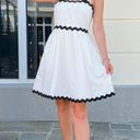 Boutique NWT White Dress With Black Rickrack Trim  Photo 1