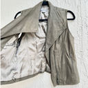 Vince  100% Leather Military Moto Vest Jacket Olive Green Women's Size XS Photo 3