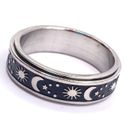 The Moon NWT Stainless steel and star fidget spinner ring size 7 Photo 1