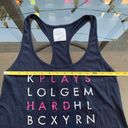 Gilly Hicks “Plays Hard To Get” Letters Racerback Tank Top in Navy - Size Small Photo 13