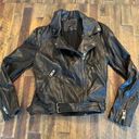 Elodie  moto belted leather jacket size small full zip 1000% viscose Photo 0