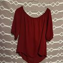 Forever 21 Cute Maroon Bow Flowy Blouse Women’s Shirt Photo 4