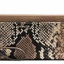 Coach  Madison Python Snake Print Zippy Wallet Wristlet Light Gold Natural Beige Photo 0