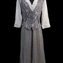One Piece Vintage White Gray Snakeskin Vest Collared Skirt  Dress Photo 1