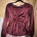 Abercrombie & Fitch  Burgundy Silk Blouse  Photo 1