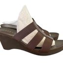 Ralph Lauren Lauren  Sandals Wedge Shoes 9 M Brown  Slip On Peep Toes Platform Photo 1
