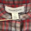 Treasure & Bond Long Sleeve Red White Plaid Check Lightweight Tunic Top S Photo 8