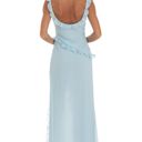 Lucy in the Sky Kofi Chiffon Ruffle Dress in Blue Photo 2