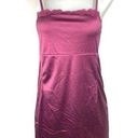 Cotton On  Purple Lace Trim Spaghetti Satin Sleeveless Mini Cami Slip Dress Sz S Photo 0