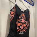 Little White Lies Black & Pink Floral Embroidered Romper Photo 2