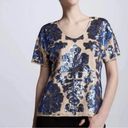 Tracy Reese  Neiman Marcus x Target Tan & Blue Sequin Top Size S Photo 17