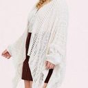 Torrid NWT  Ivory Open Knit Fringe Sweater Ruana Women's One Size Photo 1