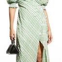 Cinq à Sept Cinq A Sept Dress Gia Plaid Puff Sleeve Green Midi Dress Size 6 Photo 0