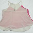 Naked Zebra  Pink & Cream Sheer Tank Top (Small) Photo 2