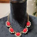 Stella & Dot  Red "MAE" Statement Necklace, Pre-owned 18"- 23" Photo 0