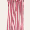 Gibson  Striped Culottes Pants Red White Lightweight Summer Tie Belt Pants Medium Photo 2