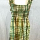 Apt. 9 Embroidered smocked babydoll peplum style plaid top size large Photo 0