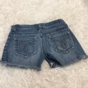 Roxy  Skinny Fit Cutoff Raw Hem Fringe Shorts Light Wash 1 Photo 1