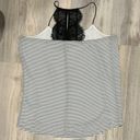 EXPRESS White Black Striped Lace Back Tank Top Sleeveless Blouse Shirt Size M Photo 5