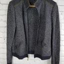 St. John Sport Knit Jacket Small Womens Boucle Full Zip Denim Accents Black Photo 5