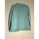 L.L.Bean  Women's Blue Button Up thick cable knit Cardigan Sweater size L Photo 1