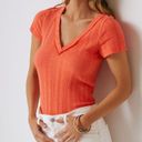 Pilcro  Sustainable Double V Ribbed Top Photo 4