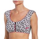 Nike Bikini Top Swimsuit Zipper Crop Party Dots Black White Hot Pink M $56 NEW Photo 14