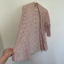  DRESS BARN Plus Size Pink Floral Lace Open 3/4 Sleeve Cardigan Sweater Photo 6