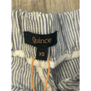 Quince Pants Women's XS Blue Pinstripe Linen Cropped Elastic Waist Casual Photo 7