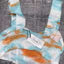 Cider NWT (L)  Blue orange white watercolor corset style crop top Photo 2