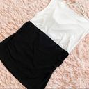 St. John  Essentials White Black Cowl Neck Sleeveless Blouse Photo 4