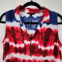 Rock & Republic Rock Republic Tie Dye Red White Blue Sleeveless Button Down Shirt Top Size M Photo 5