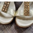 Italian Shoemakers Italian Shoe Makers Metallic Gold Studded Wedge Sandals Size 7M Strap Shoes Photo 1