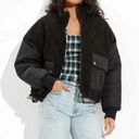 American Eagle  Reversible Women’s Puffer Jacket Black Plaid Size Medium Photo 1