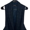 ZARA Basic Vest Open Front Womens XS Navy Blue Corpcore Business Casual Photo 2