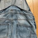 ZARA  Basic Z1975 Denim Distressed Button Overalls Jumpsuit Light Wash Small Photo 8