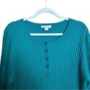 Coldwater Creek  Sweater Womens 2X Green Ribbed Pullover Long Sleeve Sweatshirt Photo 1