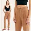 We The Free Faded Love Sandstorm Tan Linen Blend High-Rise Ankle Pants Photo 2