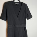 St. John  black wool blend wrap midi dress Photo 1